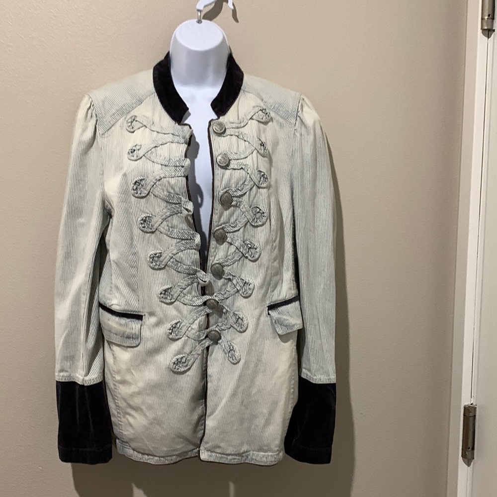 Wonderfully quirky faux soldiers jacket.  Free People size L.
